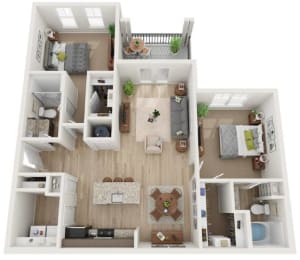 2 Bed 2 Bath Floor Plan | 1,208 Sq. Ft. at Retreat at Arden Farms, Arden, NC 28704