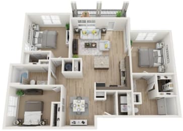 3 Bed 2 Bath Floor Plan | 1,375-1,484 Sq. Ft at Retreat at Arden Farms, Arden, 28704
