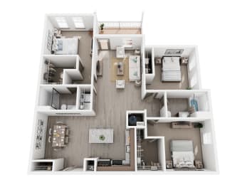 Loudoun Floor Plan | 1,519 Sq. Ft. at Village at Westland Cove Apartments, Knoxville