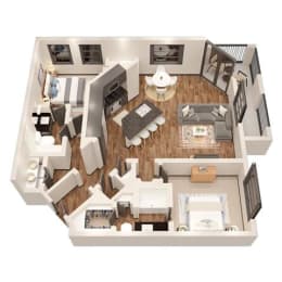 2 Bed 2 Bath Floor Plan | 1,180 Sq. Ft. at 17 Broad, Tennessee, 37408