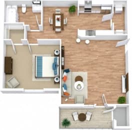 Constellation Floor Plan | 771 Sq. Ft. at Marina Point, Chattanooga, 37415