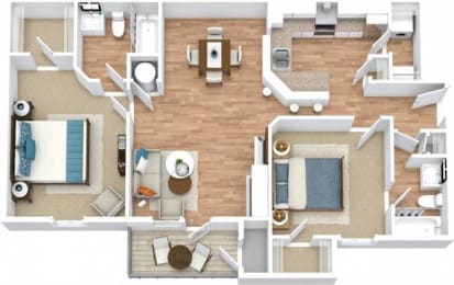 Oceanis Floor Plan | 1,192 Sq. Ft. at Marina Point, Chattanooga Tennessee