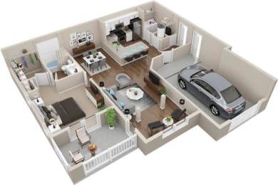 A1 Floor Plan | 1,039 Sq. Ft. at Lullwater at Big Ridge, Tennessee, 37343