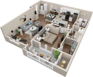 A2 Floor Plan | 1,093 Sq. Ft. at Lullwater at Big Ridge, Tennessee, 37343