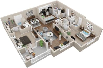 B2 Floor Plan | 1,345 Sq. Ft. at Lullwater at Big Ridge, Hixson, TN, 37343