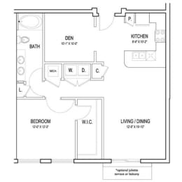 a floor plan of a home at Flats at West Broad Village, Virginia