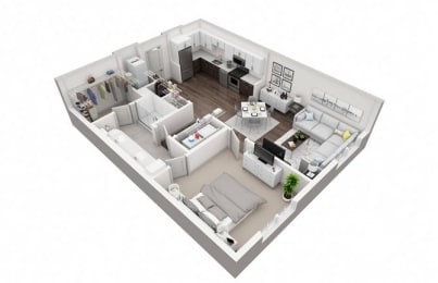1 Bedroom, 1 Bathroom with 833 square feet at 2000 West Creek Apartments, Virginia, 23238