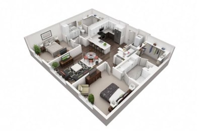 2 Bedroom, 2 Bathroom with 1179 square feet at 2000 West Creek Apartments, Virginia, 23238