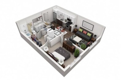 1 Bedroom, 1 Bathroom with 601 square feet at 2000 West Creek Apartments, Virginia, 23238