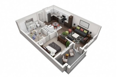 1 Bedroom, 1 Bathroom with 799 square feet at 2000 West Creek Apartments, Virginia, 23238