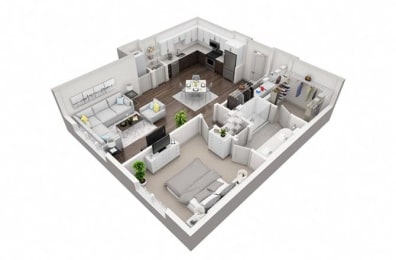 1 Bedroom, 1 Bathroom with 903 square feet at 2000 West Creek Apartments, Virginia, 23238