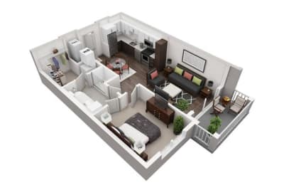 1 Bedroom, 1 Bathroom with 657 square feet at 2000 West Creek Apartments, Virginia, 23238