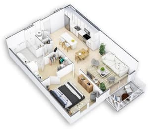 a floor plan of a house with a living room and a dining room at Tapestry West, Richmond