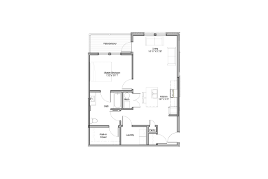 1 bedroom floor plan at Embarq Apartments