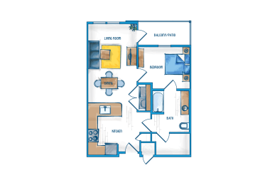 1 bedroom floor plan