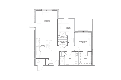 2 bedroom floor plan at Embarq Apartments