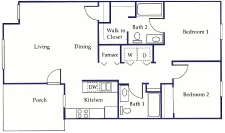 2 bedroom floor plan