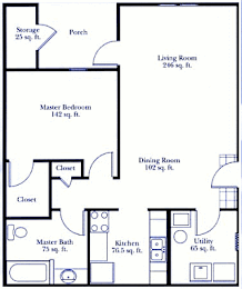 1 bedroom floor plan