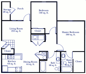 2 bedroom apartment floor plan