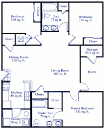 3 bedroom apartment floor plan