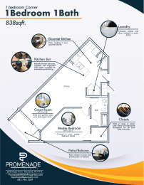 1 bedroom floor plan