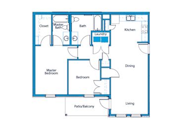 a 2 bedroom apartment floor plan