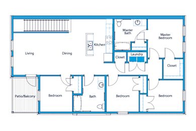 A 4 bedroom apartment floor plan