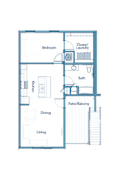 1 bedroom floor plan diagram