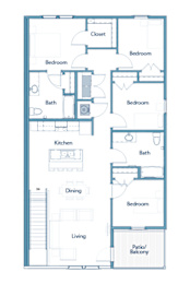 a 4 bedroom floor plan diagram