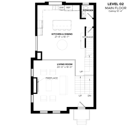 floor plan of the first floor of a small house