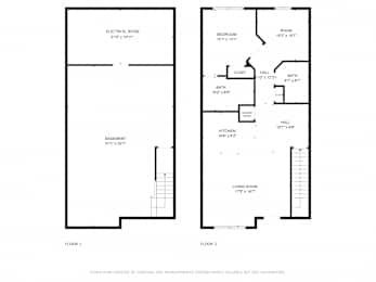 A floor plan for a two story house with a basement.