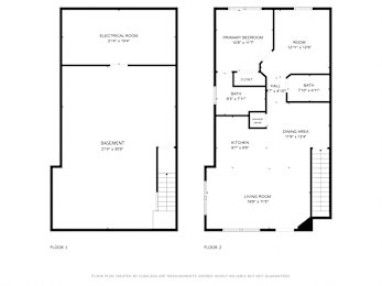 A floor plan for a two story home with a basement.