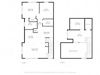 A black and white image of a floor plan for a two-story house.
