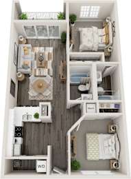 Calinda Floor Plan at Coastline Apartments, Fort Walton Beach Florida