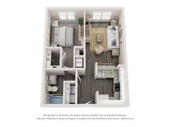 Claret Floor Plan at Elan Apartments, Fort Walton Beach, 32547