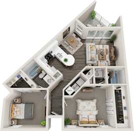 Cozumel Floor Plan at Coastline Apartments, Fort Walton Beach, FL 32547