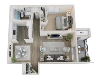 Ivanhoe Floor Plan at Hampton in Highland Apartments, Indiana