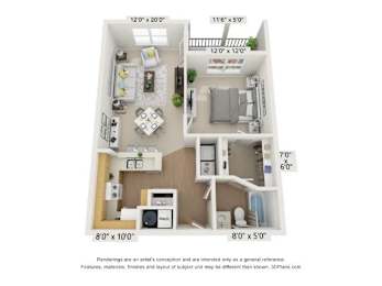 A Floor Plan at Vita on Grant, Merrillville, IN 46410