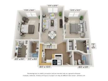 D Floor Plan at Vita on Grant, Merrillville, IN