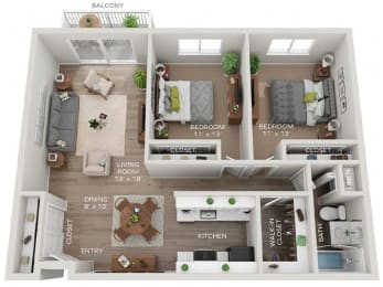 Meadow Floor Plan at The Preserve at Woodfield, Rolling Meadows, IL, 60008