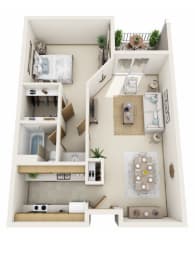 A2 Floor Plan at Rivers Edge Apartments, Wisconsin