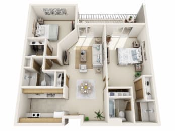 C Floor Plan  at Rivers Edge Apartments, Wisconsin, 53186
