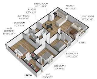 A diagram of a two-story apartment layout with labeled rooms and dimensions.