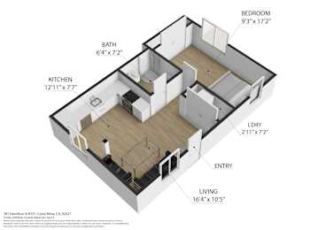 Studio 1 bath at Hamilton Courtyard Apartments, Apartments, Costa Mesa, CA