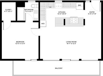 1 bed 1 bath A at Ocean Edge @ Laguna Beach Apartments, Laguna Beach, CA