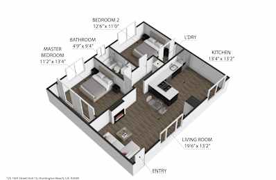 2 bedroom 1 bath B at Ocean Breeze Terrace Apartment, Huntington Beach, CA