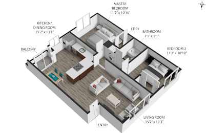 2 bed 1 bath at Ocean Breeze Terrace Apartment, Huntington Beach, CA