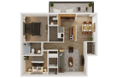 B1 1005sqft 2 bedroom apartment at Carisma, Dallas, TX