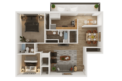 B2 1096sqft 2 bedroom apartment at Carisma, Dallas, 75240