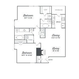 a floor plan of a two story house with a bedroom and a living room